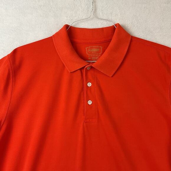 Foundry Supply Co Shirt Mens XLT Orange Knit Polo Short Sleeves Collar - Picture 2 of 8